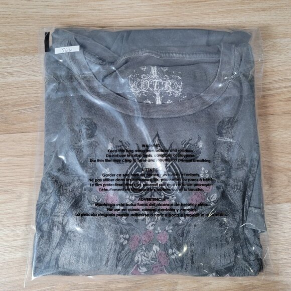 Vintage OTB One True Brand‎ T-Shirt Mens Sz XL Gray Skull Spade Gothic Biker USA - Picture 9 of 9